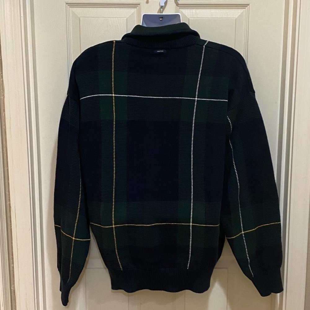 Vintage Nautica 1/4 Zip Grandpa Knit Men's Sweater- Size XL - Picture 2 of 8